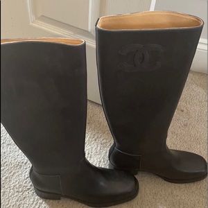 Chanel knee high boots